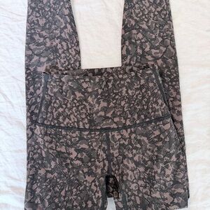 lululemon athletica Black and Brown Patterned Leggings
